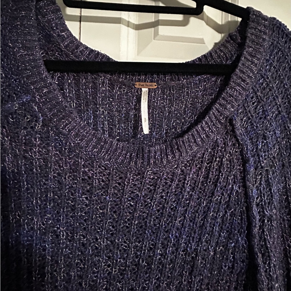 Free People Navy Ribbed Sweater - Picture 2 of 7